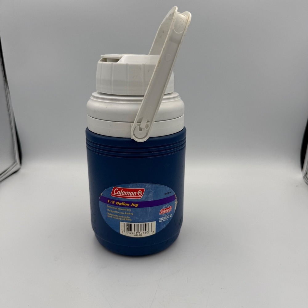Vintage Coleman 1/3 Gallon Jug Insulated Water Bottle Flip Spout Model 5542 USA